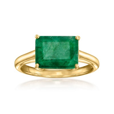 Ross-Simons 2.70 Carat Emerald East-West Ring in 18kt Gold Over Sterling