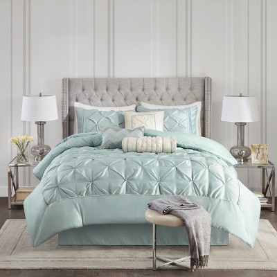 Gulches 7 Piece Tufted Comforter Set Seafoam Queen