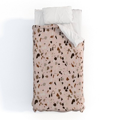 Holli Zollinger Terrazzo Ochre Duvet Cover Set Beige/Black - Deny Designs