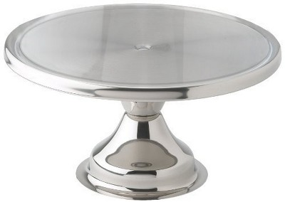 Winco CKS-13 Stainless Steel Round Cake Stand, Display Platter, Pastry Cake Tray, 13" Dia x 6" H