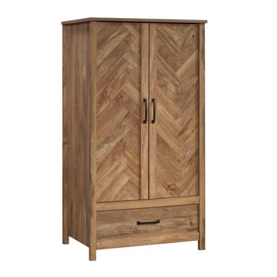 Sauder Cannery Bridge Armoire with Drawers Sindoor Mango: Farmhouse Style, 2 Adjustable Shelves, MDF Frame