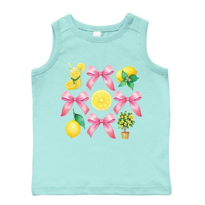 The Juniper Shop Coquette Lemonade Chart Toddler Tank - 5/6T - Seafoam