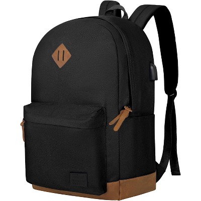 Anti-Theft Laptop Backpack w/ USB Port - Water-Resistant, Fits 17.3" (Black)