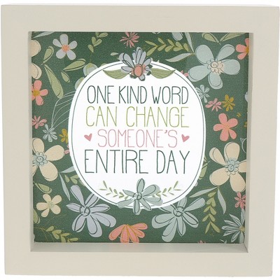 Pavilion Gift Company - Word - 5" x 5" Framed Glass Plaque - Wall Sign Panels