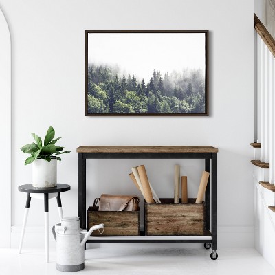 Sylvie Lush Green Forest on a Foggy Day Framed Canvas - Kate & Laurel All Things Decor
