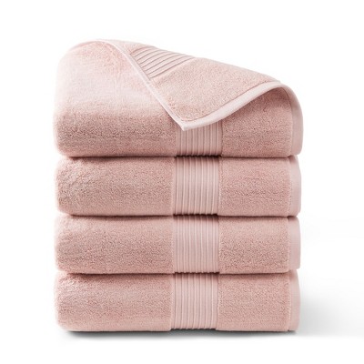 TOWN & COUNTRY EVERYDAY 4-Piece Solid Dobby Border Bath Towel Set