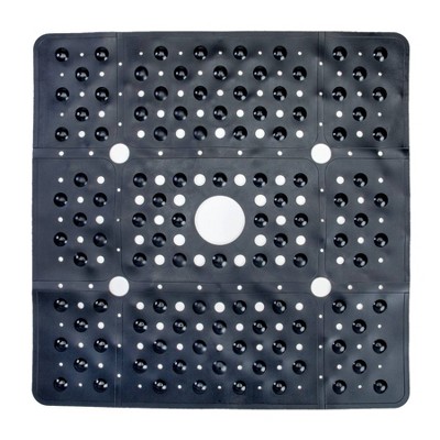 XL Non-Slip Square Shower Mat with Center Drain Hole - Slipx Solutions