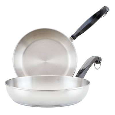 Farberware Classic Stainless Steel Twin Pack: 8.25" & 10" Skillets, Dishwasher-Safe Cookware, Gas & Induction Compatible