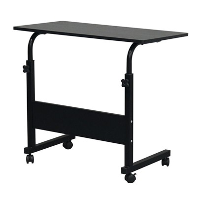 Black Melamine-coated Particle Board Computer Desk with Baffle Adjustable Height and Movable