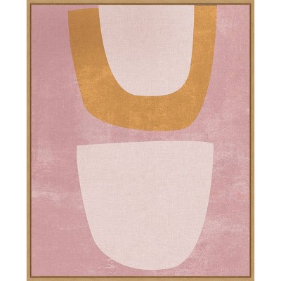 Amanti Art 23"x28" Custom Sun Temple II by Melissa Wang Framed Canvas Wall Art Print: Modern Lithograph, Earth Tones
