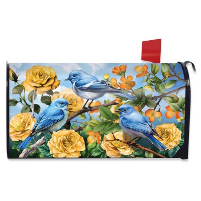 Briarwood Lane Spring Mailbox Cover  - Standard Size - Bluebirds and Roses For Spring Mailbox Cover