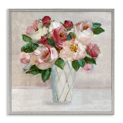 Stupell Industries Pink & Red Rose Bouquet Black Framed Giclee Art