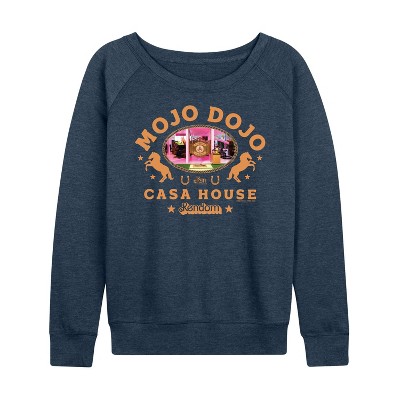 Women's - Barbie - Mojo Dojo Casa House West Lightweight French Terry Wide Neck Long Sleeve Graphic Shirt