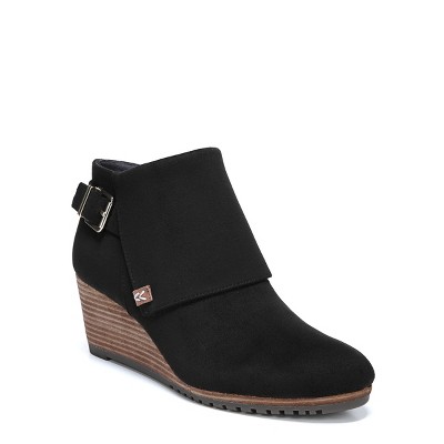 Dr. Scholl's Womens Create Wedge Ankle Bootie Black Smooth 9.5 M