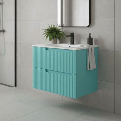 Citiscape Modern Bathroom Vanity with Textured Drawer Fronts