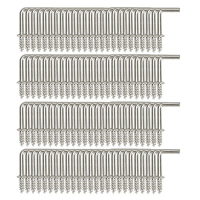 Unique Bargains Home Cup Square Vinyl Coated Metal Screw-in Hanger Holder Hooks 100 Pcs