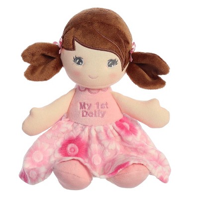 ebba Medium First Doll Brunette Dolls Elegant Baby Stuffed Doll Pink 12"
