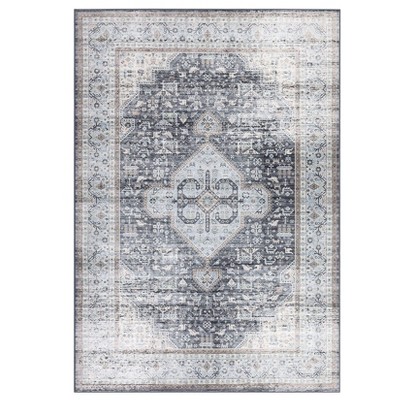 Area Rug Machine Washable Rug Non Slip Indoor Carpet Vintage Distressed Low Pile Rugs Foldable Retro Printed Rug for Bedroom Living Room Kids Room
