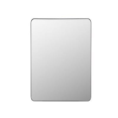 VEVOR Wall Mounted Makeup Mirror, 0.15" Thick, 36" x 48" Mirror with Aluminium Alloy Frame & Explosion-Proof Film, Scratch-Resistant Mirror, Black