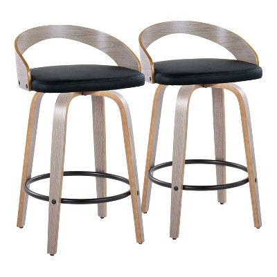 LumiSource Set of 2 26" Grotto Swivel Counter Height Barstools