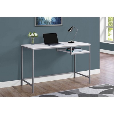 PAGED Simple Modern Computer Desk, 47" L Home Office Desk with 2 Drawers and One Open Shelf for Office, Study