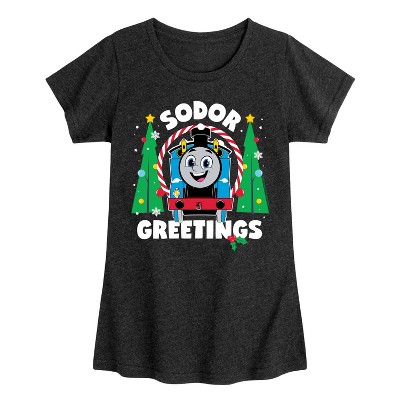Girls' - Thomas and Friends - Sodor Greetings Fitted Short Sleeve Graphic T-Shirt