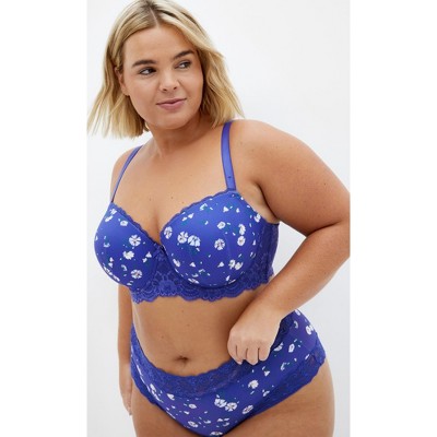 Women's Plus Size Hailey Contour Print Bra - blue | CITY CHIC