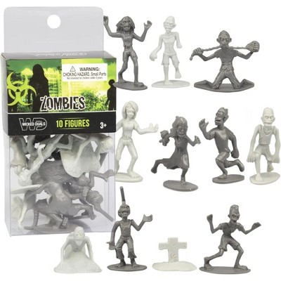Halloween Mini Zombie Figures 10pc Playset - Unique Zombie Action Figures for Pretend Play, Trick-or-Treaters, Undead Decorations, Party Favors & More
