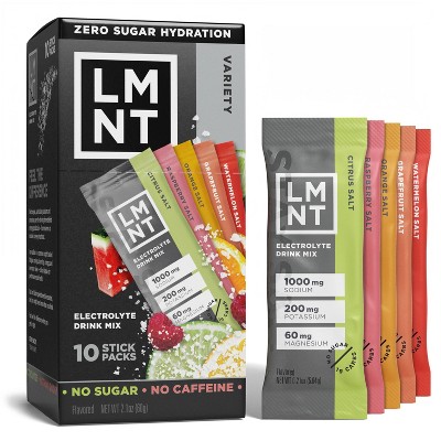 LMNT Zero-Sugar Electrolytes Drink - Variety Pack - 2.1oz/10ct