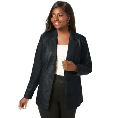 Jessica London Leather Blazer