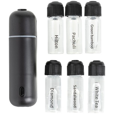 Car Air Freshener Diffuser Waterless Aromatherapy Essential Oil Diffuser, 6 Prefill Scents Included, Car Fragrance Diffuser