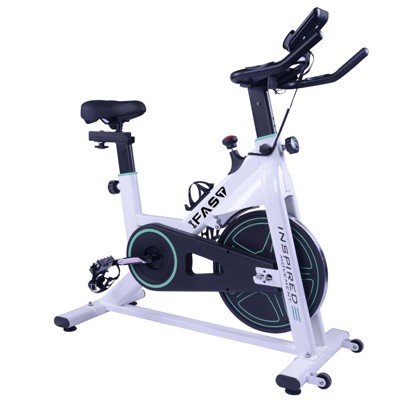 NAYSAYE Exercise Trainers Stationary Exercise Bike with 35LB Flywheel and Adjustable Resistance for Home Gym, White and Black, 41.14"*8.66"*32"