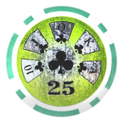 Slickblue 14-Gram Poker Chips 25-Pack, Hi Roller Design, Laser Inlay Art, Casino Play, $1-$10,000