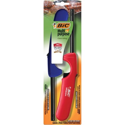BIC Multi-Purpose Lighter 2pk: Dual Pack, Butane Powered, Metal & Plastic Wand for Candles