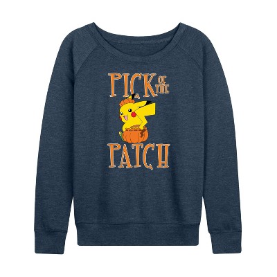 Women's - Pokémon - Pick Of The Patch Lightweight French Terry Wide Neck Long Sleeve Graphic Shirt