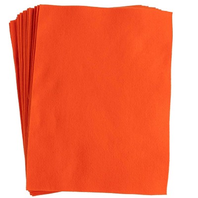 John Bead 9" x 12" Orange Acrylic Craft Felt Sheets, 25pcs