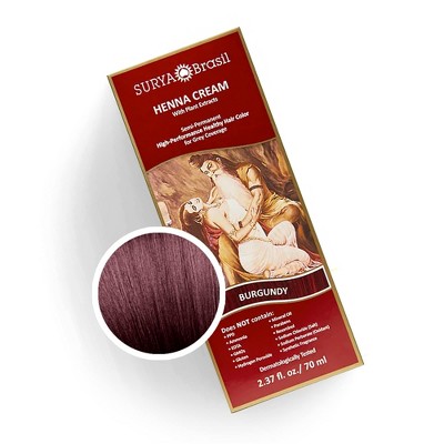 Surya Brasil Henna Cream (BURGUNDY) Hair Color | Brazilian Haircolor Creme Dye from Brazil