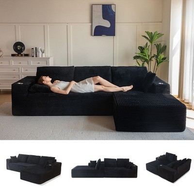 MAXYOYO 104" Modular Sectional Sofa Couch, with L-Shape Chaise, Modern Boneless Couch for Living Room, No Assembly Required