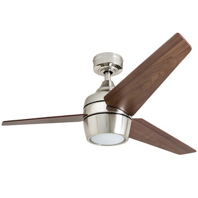 Honeywell Ceiling Fans Eamon Modern 52 Inch Ceiling Fan with LED Light and Remote Control, Indoor Fan, 3 Contemporary Blades, Brushed Nickel