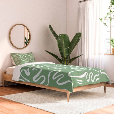 Deny Designs Alilscribble abstract Greens Comforter and Sham Set