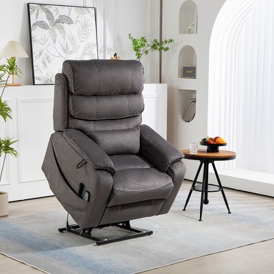 Electric Lift Recliner Chair with Massage and Heating, Cup Holder and Wireless Charging