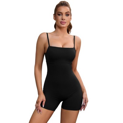 INSPIRE CHIC Women's Square Neck Spaghetti Strap Backless Tummy Control Cami Body Shapers