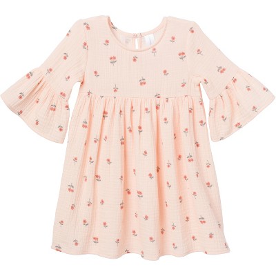 Modern Moments™ by Gerber Mommy and Me Baby and Toddler Girls' Gauze Dress, Light Pink Daisies