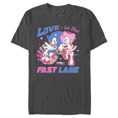 Men's Sonic the Hedgehog Pink And Blue In The Fast Lane T-Shirt