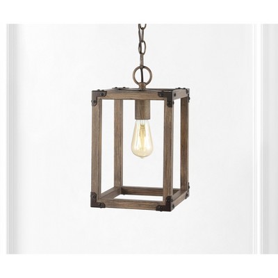 JONATHAN Y Magnolia Adjustable Iron Rustic Farmhouse LED Pendant