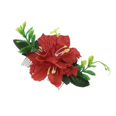 Unique Bargains Women's Styling Simulated Flowers Hair Clip Comb 1 Pc