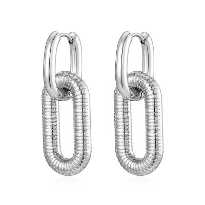 Chunky Chain Link Hoop Earrings for Women Gold or Silver Stainless Steel Ginger Lyne Collection