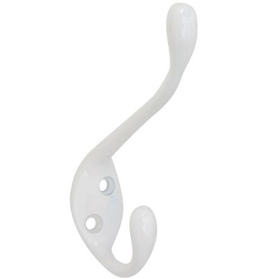 National Hardware White Zinc Heavy Duty Garment Hook 35 lb. cap. - Case of 1