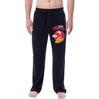 Seinfeld Mens' TV Show No Soup For You Funny Sleep Pajama Pants Black