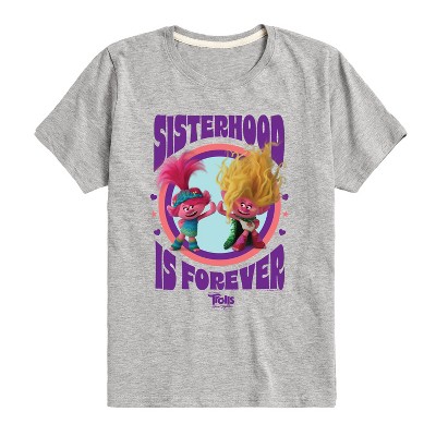 Boys' - Trolls - Sisterhood Is Forever Poppy and Viva Short Sleeve Graphic T-Shirt
